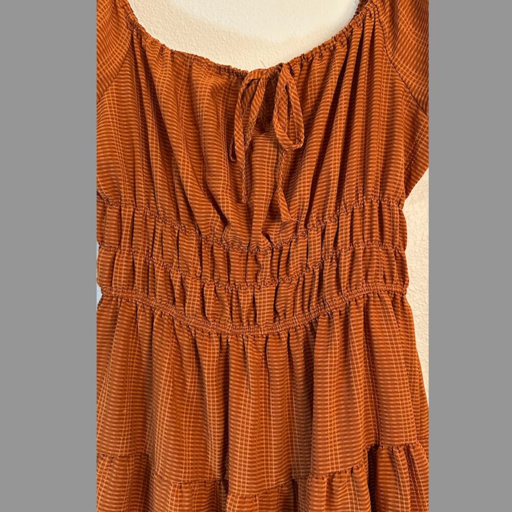 Liberty Love Short Sleeve / Off-the-Shoulder Dress – Rust (XL) - Picture 2 of 5